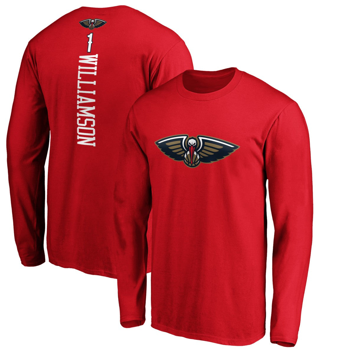 Zion Williamson New Orleans Pelicans Playmaker Name & Number Long Sleeve T-Shirt - Red online