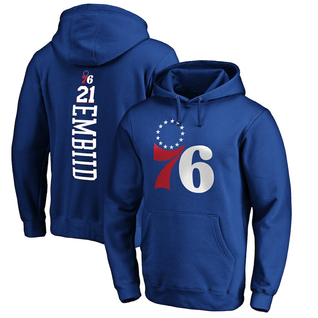 Joel Embiid Philadelphia 76ers Playmaker Name & Number Pullover Hoodie - Royal shop