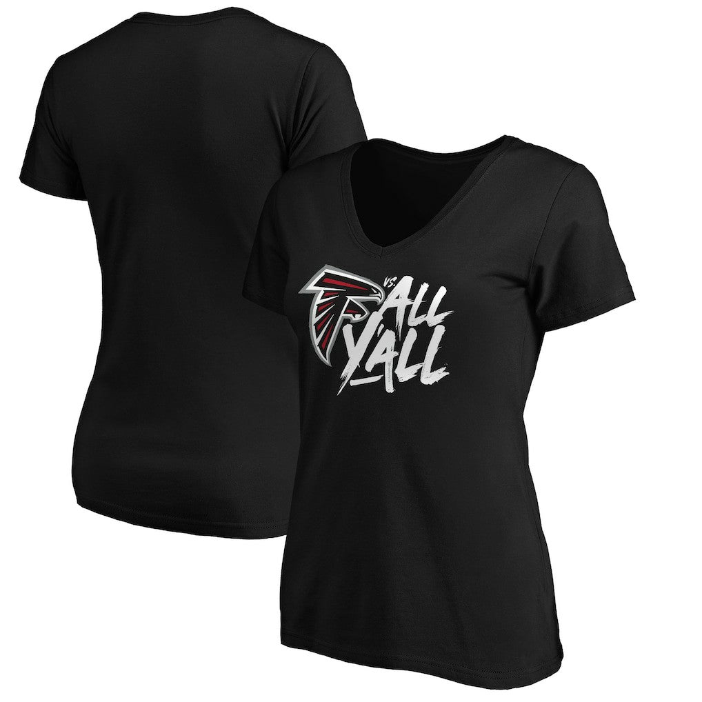 Atlanta Falcons Women's Falcons vs. All Y'all V-Neck T-Shirt - Black for sale