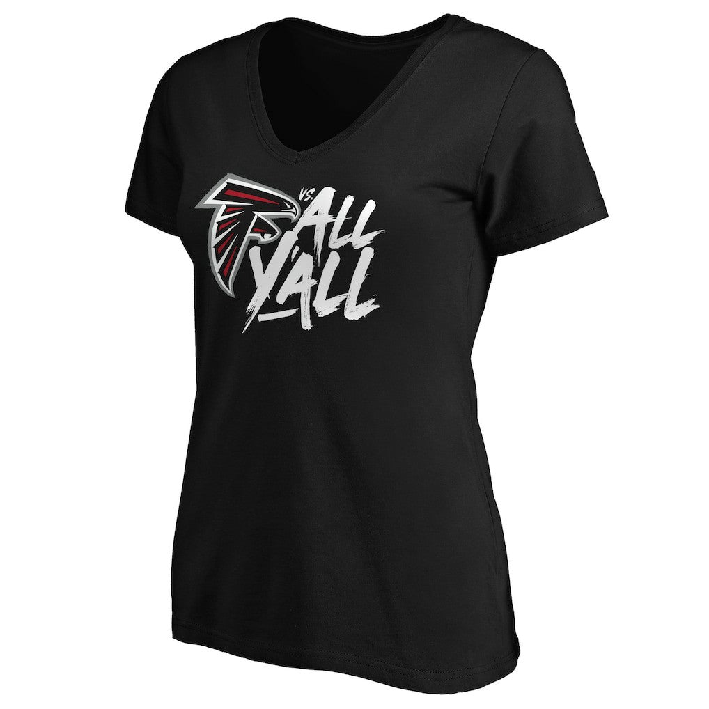 Atlanta Falcons Women's Falcons vs. All Y'all V-Neck T-Shirt - Black for sale