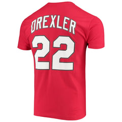 Clyde Drexler Portland Trail Blazers Hardwood Classics Player Name & Number T-Shirt - Red | Mitchell & Ness online