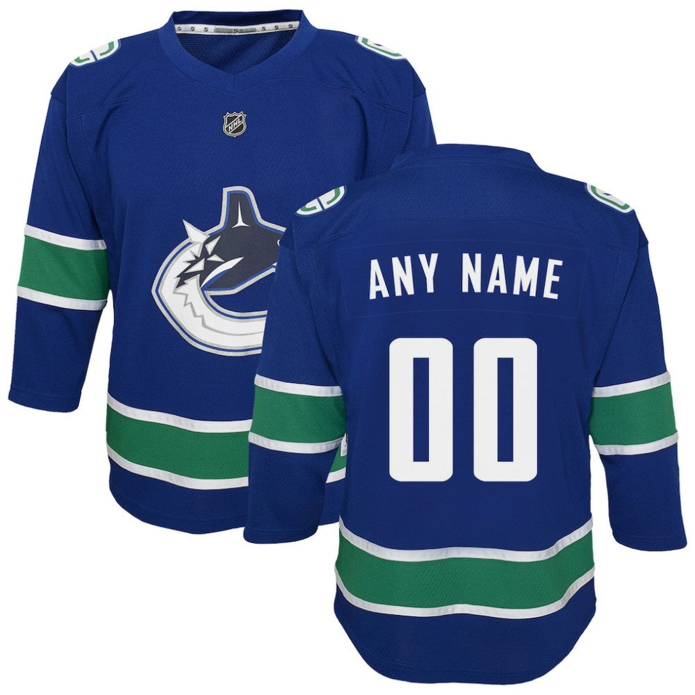 Vancouver Canucks Youth Replica Custom Jersey Blue