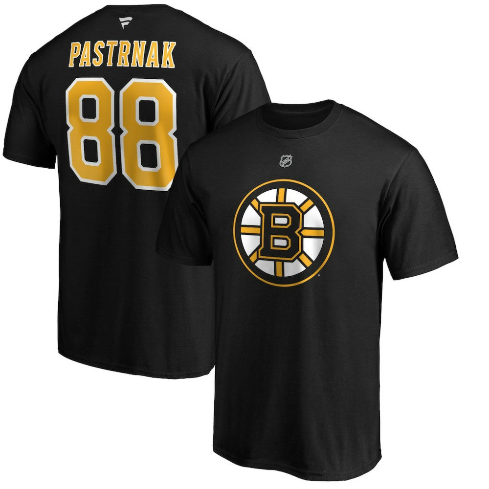 David Pastrnak Boston Bruins Fanatics Authentic Stack Player Name & Number T-Shirt Black
