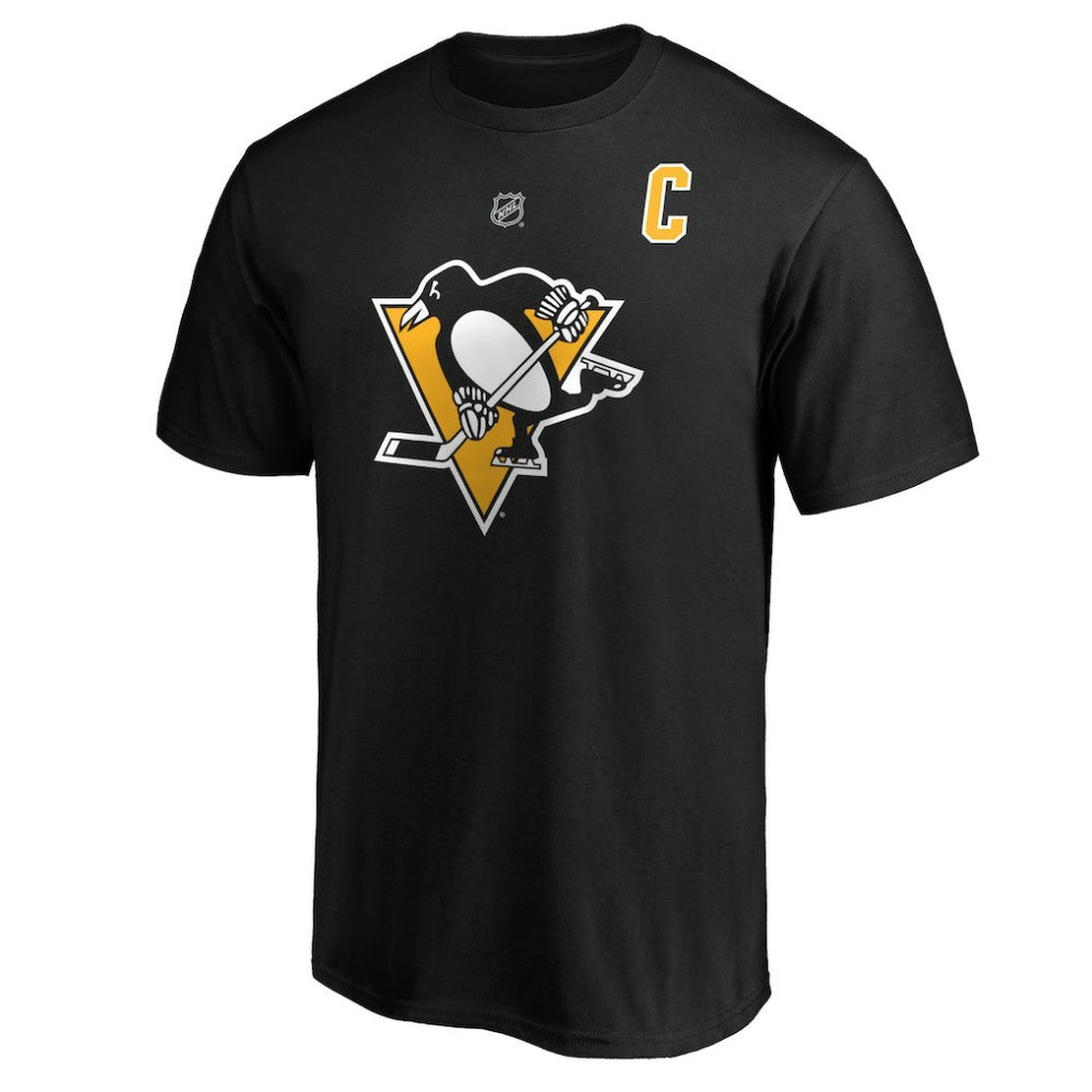 Sidney Crosby Pittsburgh Penguins Fanatics Authentic Stack Player Name & Number T-Shirt Black