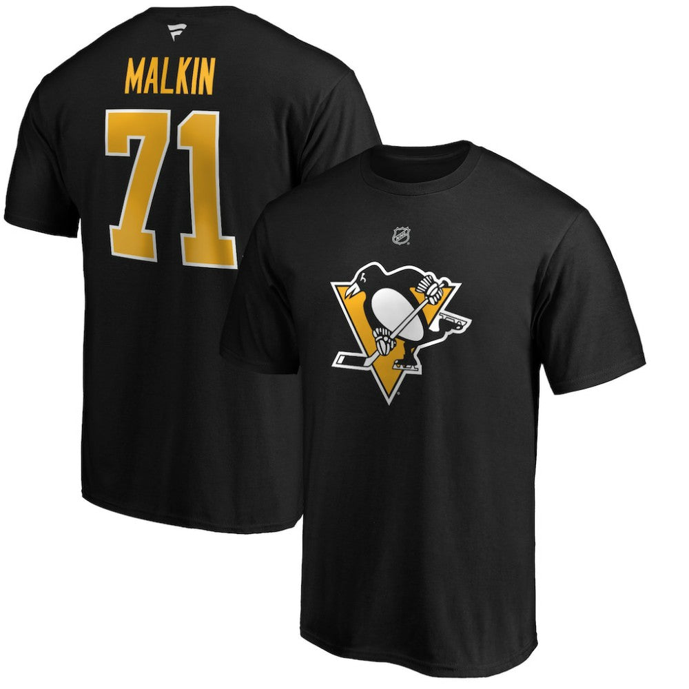 Evgeni Malkin Pittsburgh Penguins Fanatics Authentic Stack Player Name & Number T-Shirt Black