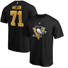 Evgeni Malkin Pittsburgh Penguins Fanatics Authentic Stack Player Name & Number T-Shirt Black