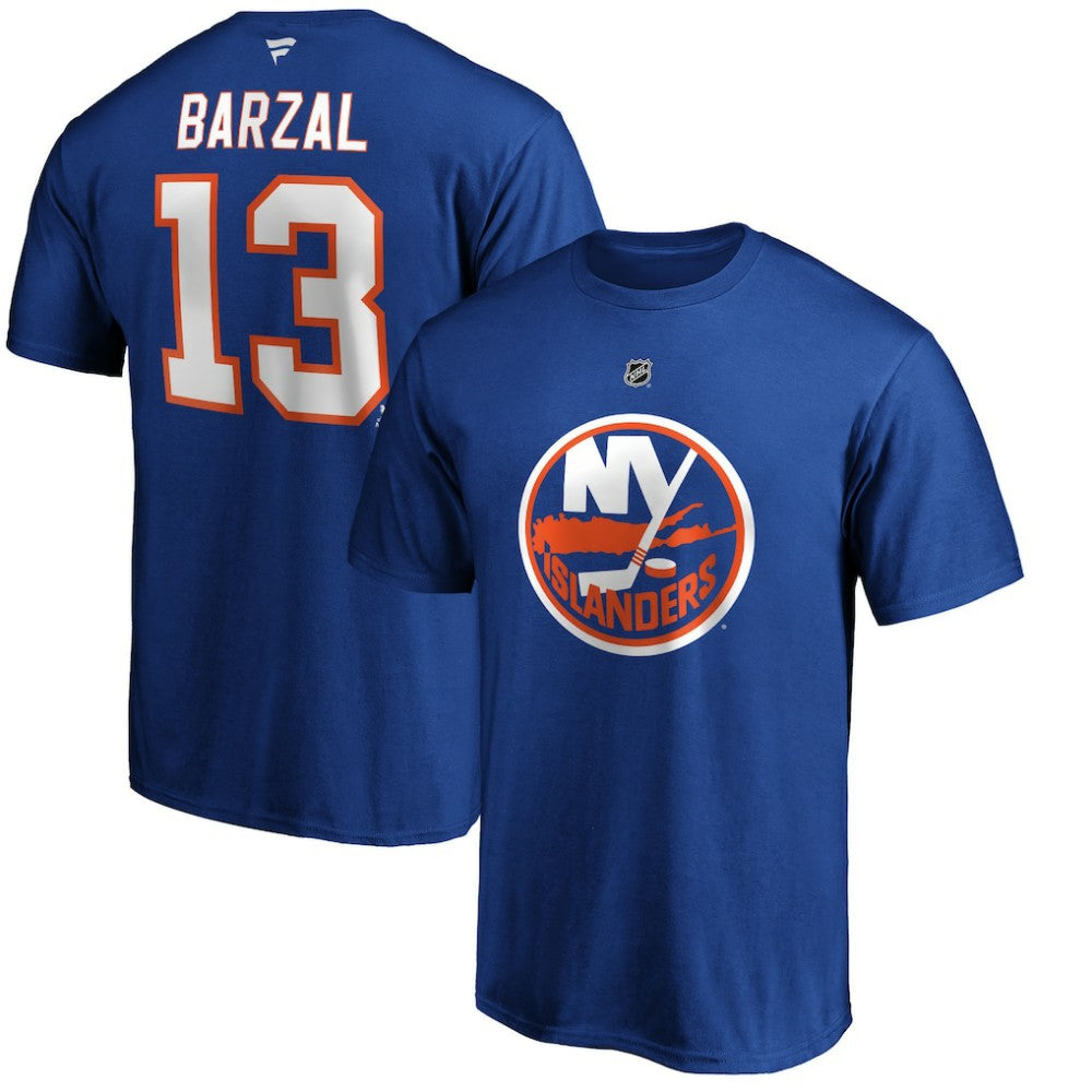 Mathew Barzal New York Islanders Fanatics Authentic Stack Player Name & Number T-Shirt Royal
