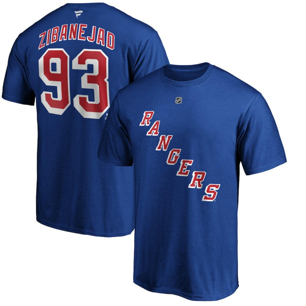 Mika Zibanejad New York Rangers Fanatics Authentic Stack Player Name & Number T-Shirt Blue