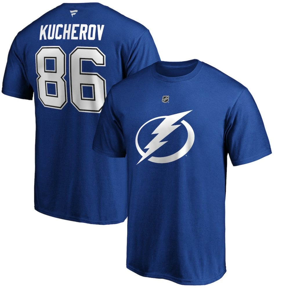 Nikita Kucherov Tampa Bay Lightning Fanatics Authentic Stack Player Name & Number T-Shirt Blue