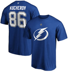 Nikita Kucherov Tampa Bay Lightning Fanatics Authentic Stack Player Name & Number T-Shirt Blue