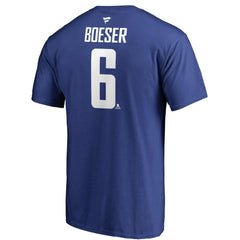 Brock Boeser Vancouver Canucks Fanatics Authentic Stack Player Name & Number T-Shirt Blue