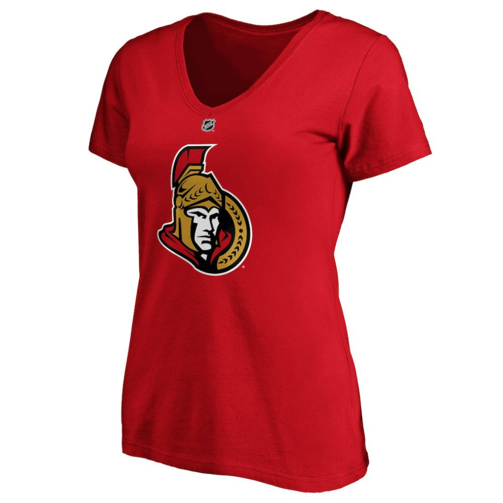 Brady Tkachuk Ottawa Senators Fanatics Women's Authentic Stack Name & Number V-Neck T-Shirt Red