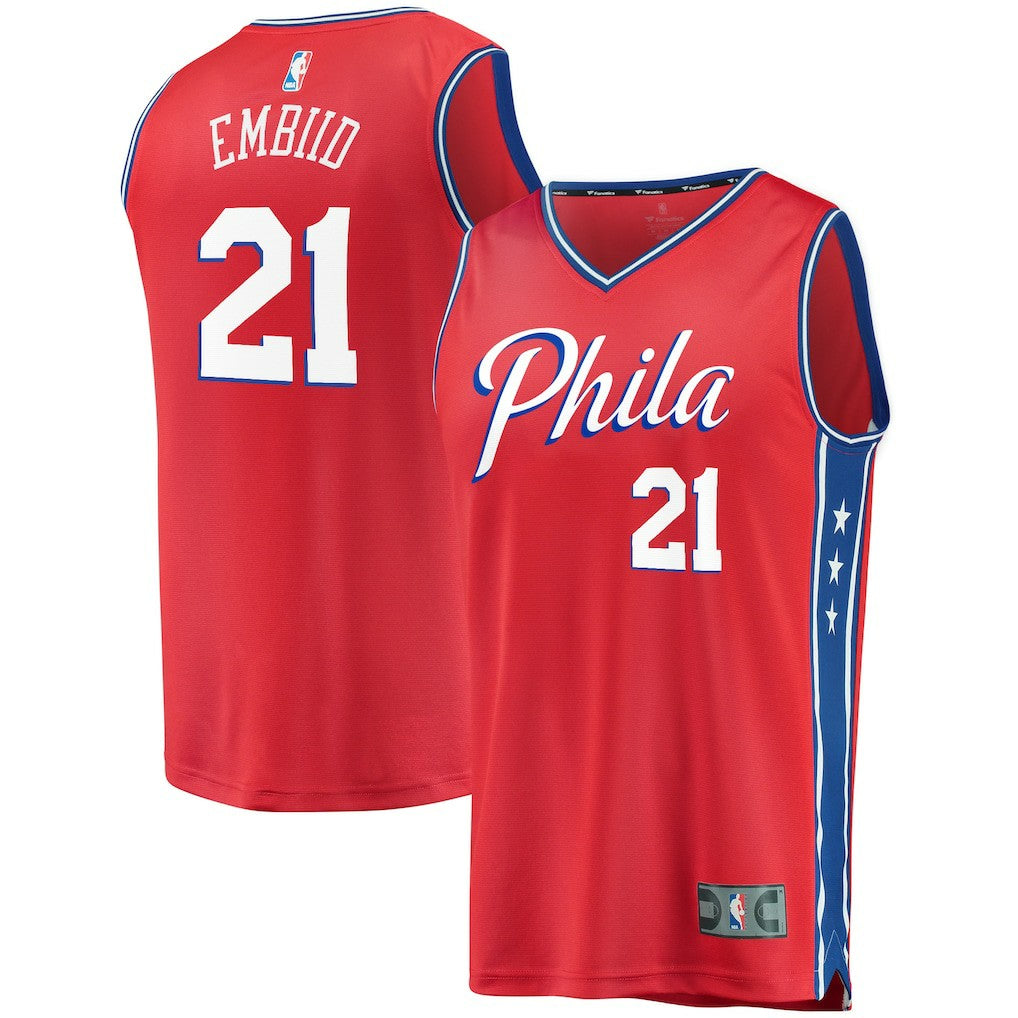 Joel Embiid Philadelphia 76ers Youth 2019/20 Fast Break Replica Player Team Jersey - Statement Edition - Red | Fanatics online