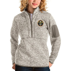 Denver Nuggets Antigua Women's Fortune Quarter-Zip Pullover Jacket sale - Natural discount