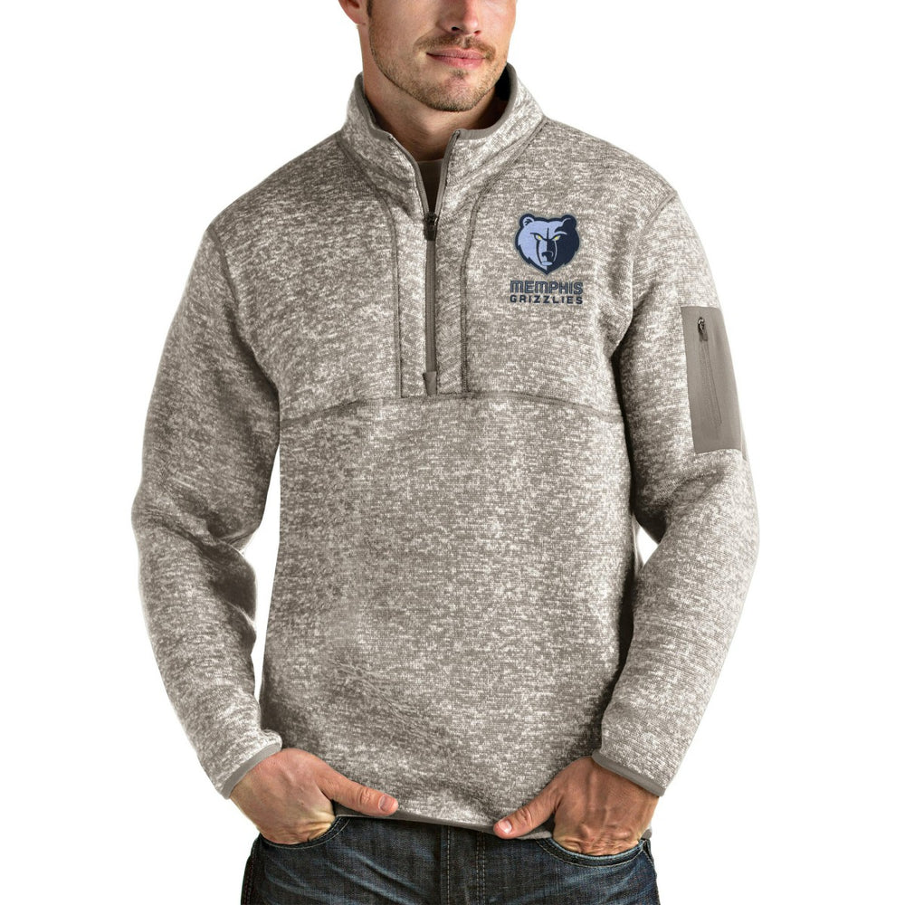 Memphis Grizzlies Antigua Fortune Quarter-Zip Pullover Jacket - Natural outlet