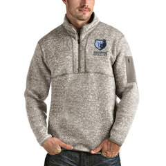 Memphis Grizzlies Antigua Fortune Quarter-Zip Pullover Jacket - Natural outlet