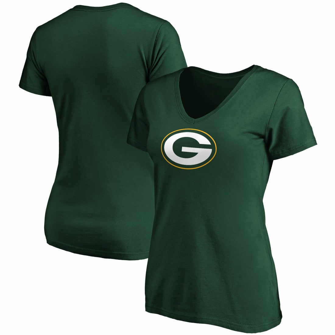 Green Bay Packers Women's Primary Logo V-Neck T-Shirt - Green cheap