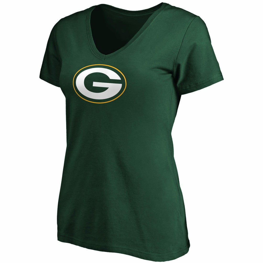 Green Bay Packers Women's Primary Logo V-Neck T-Shirt - Green cheap
