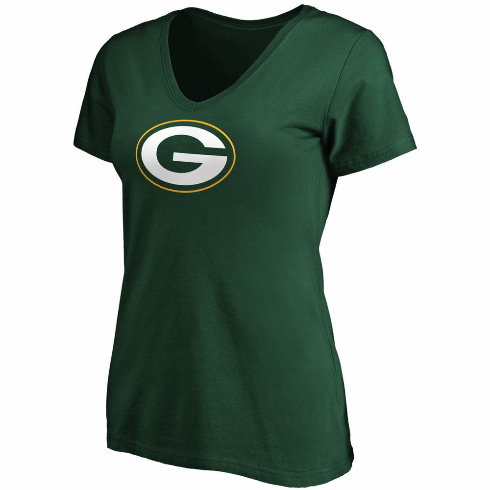 Green Bay Packers Women's Primary Logo V-Neck T-Shirt - Green cheap