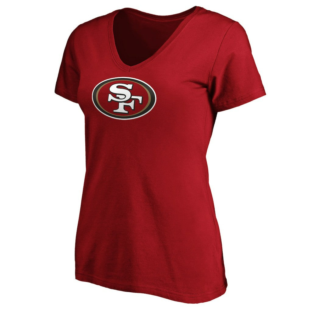 San Francisco 49ers Women's Primary Logo V-Neck T-Shirt - Scarlet cheap