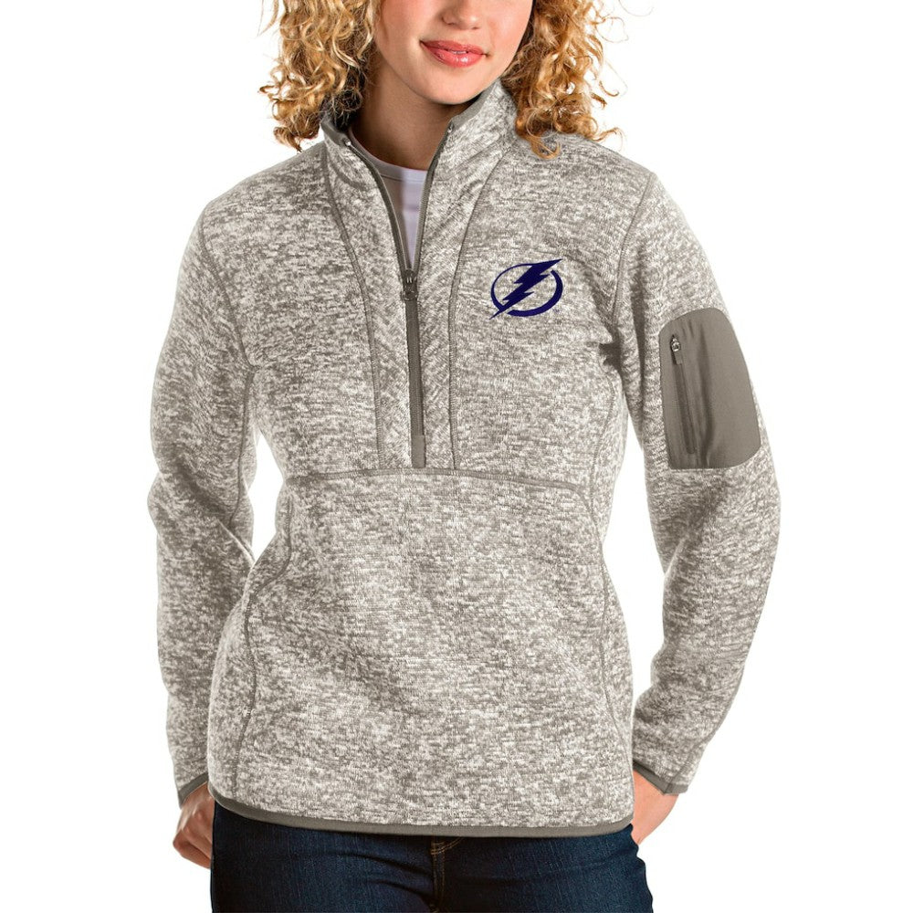 Tampa Bay Lightning Antigua Women's Fortune Half-Zip Sweatshirt Oatmeal