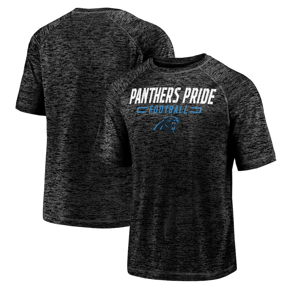 Carolina Panthers Nickname Wordmark Raglan Space Dye T-Shirt - Black on sale