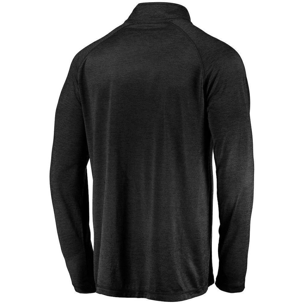 Las Vegas Raiders Striated Primary Logo Raglan Quarter-Zip Pullover Jacket - Black sale