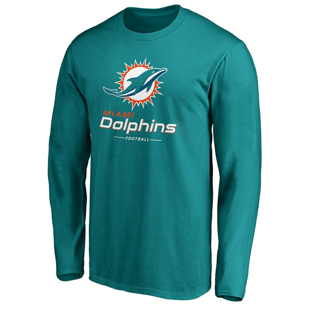 Miami Dolphins Team Lockup Long Sleeve T-Shirt - Aqua cheap