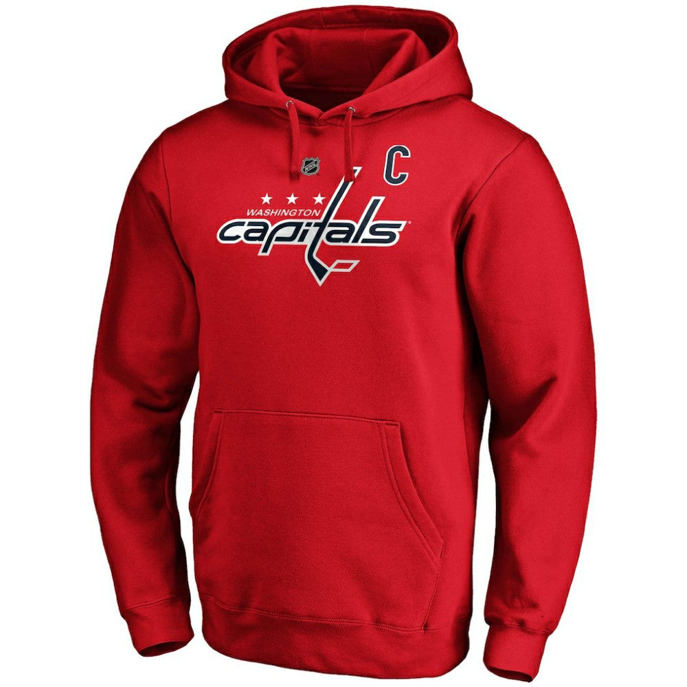 Alexander Ovechkin Washington Capitals Fanatics Authentic Stack Player Name & Number Fitted Pullover Hoodie Red