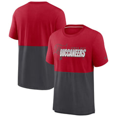 Tampa Bay Buccaneers Fan Gear Colorblock Tri-Blend T-Shirt - Red/Pewter | Nike sale