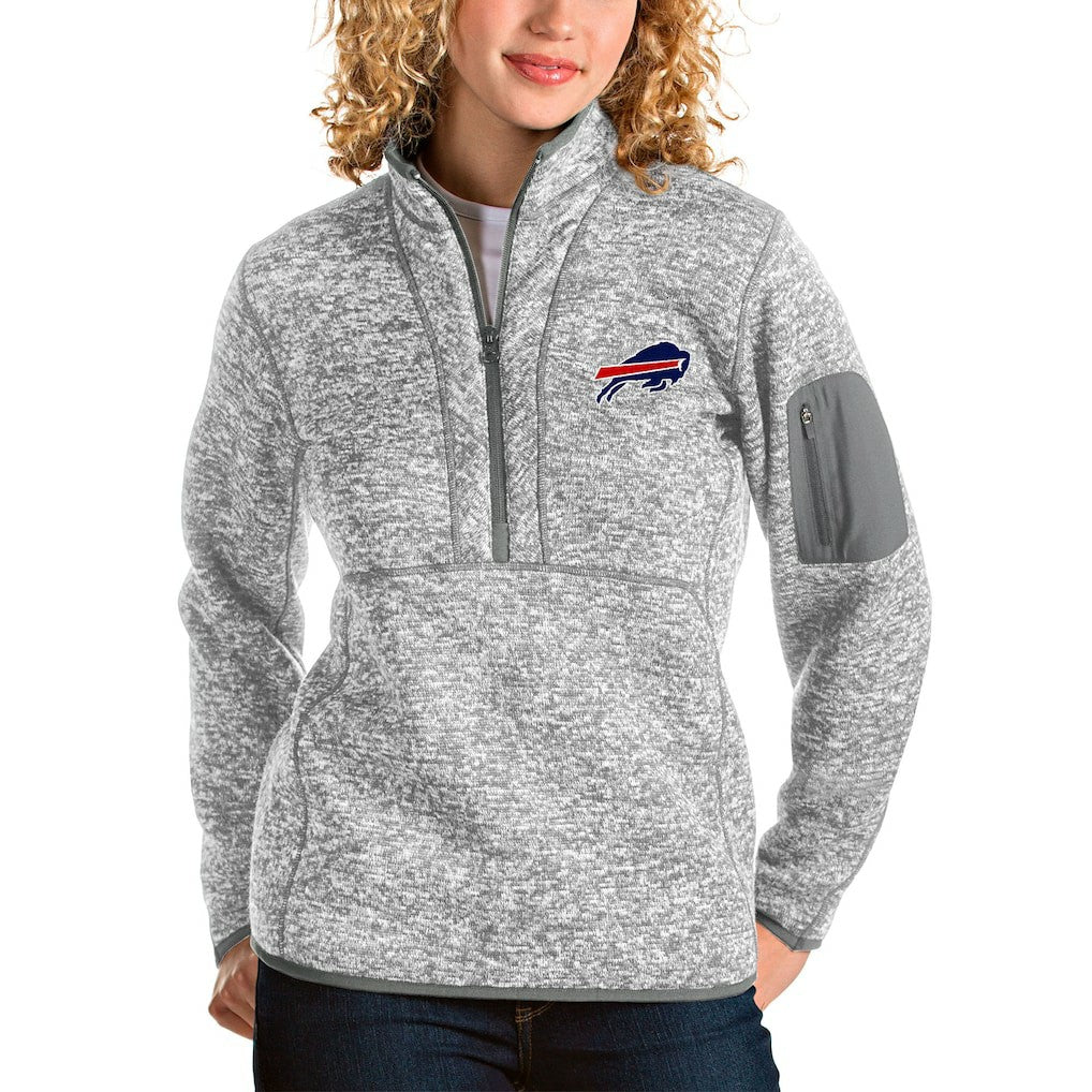 Buffalo Bills Antigua Women's Fortune Half-Zip Pullover Jacket - Gray on sale