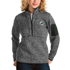 Miami Dolphins Antigua Women's Fortune Half-Zip Pullover Jacket - Charcoal discount
