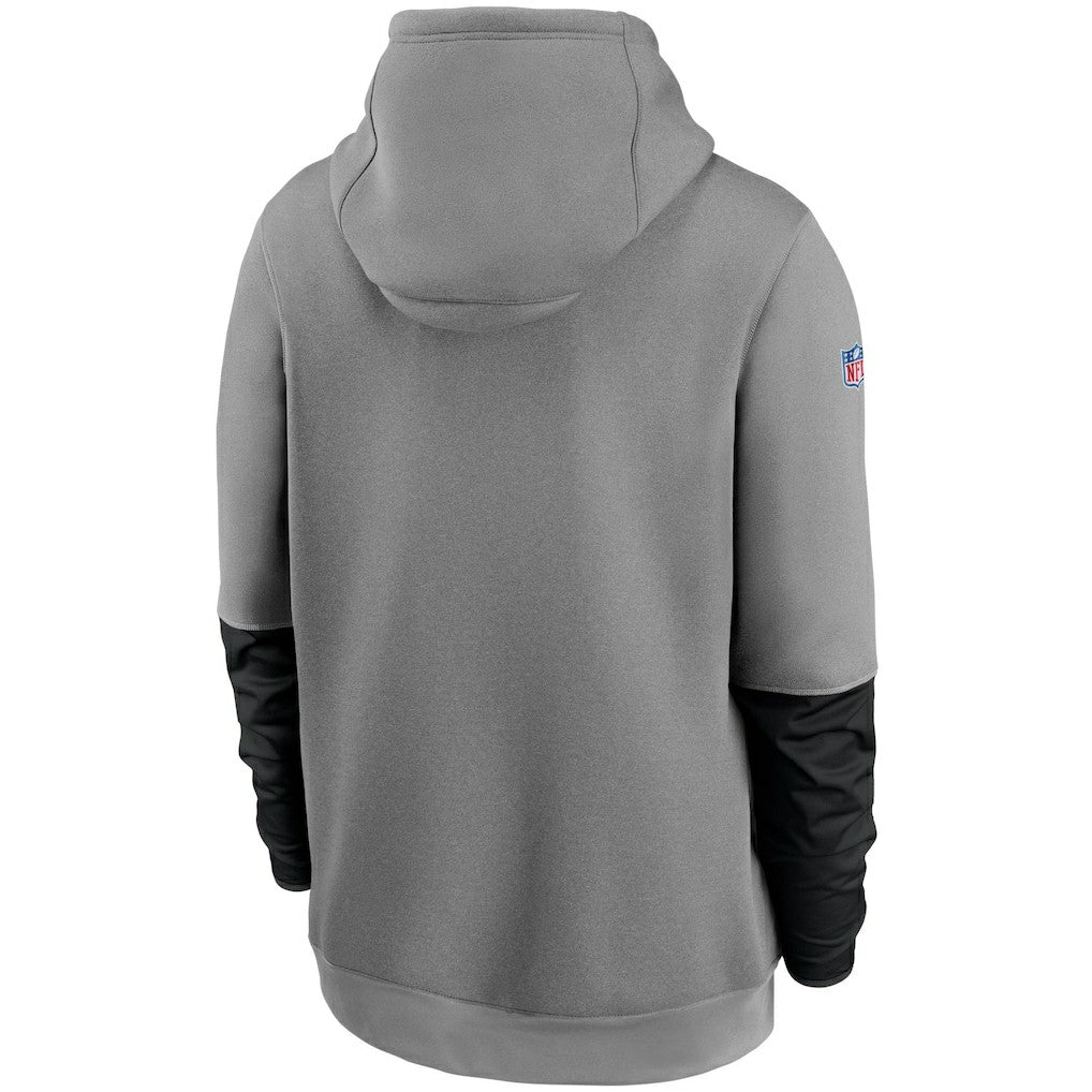 New Orleans Saints Sideline Playbook Performance Pullover Hoodie - Heathered Gray/Black | Nike on sale