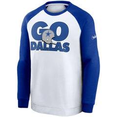 Dallas Cowboys Fan Gear Throwback Go Helmet Sweatshirt - White/Royal | Nike discount