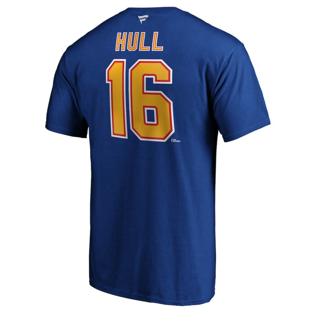 Brett Hull St. Louis Blues Fanatics Authentic Stack Retired Player Name & Number T-Shirt Blue