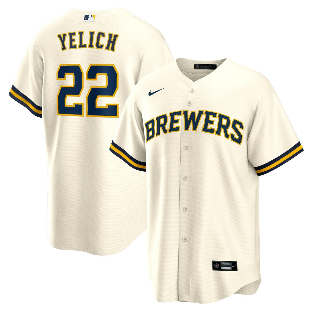 Christian Yelich Milwaukee Brewers Home Replica Player Jersey - Cream | Nike
