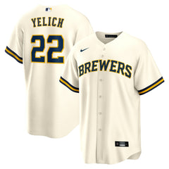 Christian Yelich Milwaukee Brewers Home Replica Player Jersey - Cream | Nike