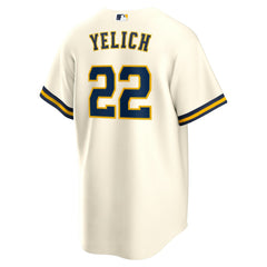 Christian Yelich Milwaukee Brewers Home Replica Player Jersey - Cream | Nike
