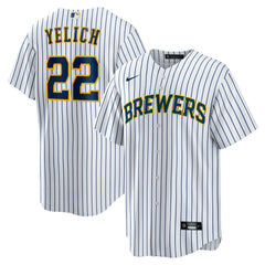 Christian Yelich Milwaukee Brewers Alternate Replica Player Jersey - White | Nike