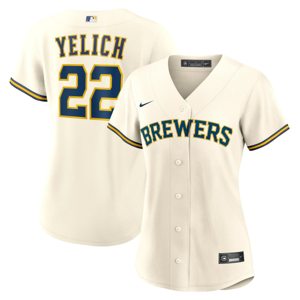 Christian Yelich Milwaukee Brewers Women's Home Replica Player Jersey - Cream | Nike