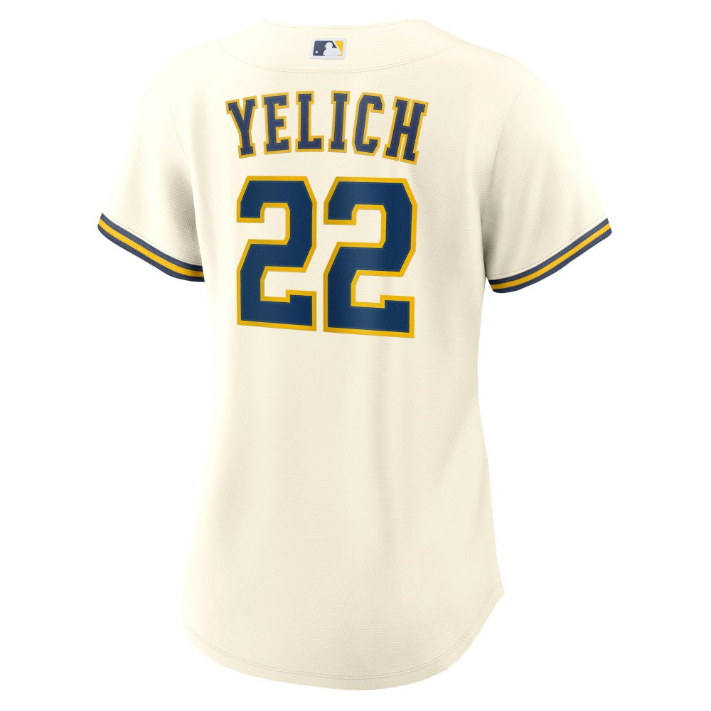 Christian Yelich Milwaukee Brewers Women's Home Replica Player Jersey - Cream | Nike