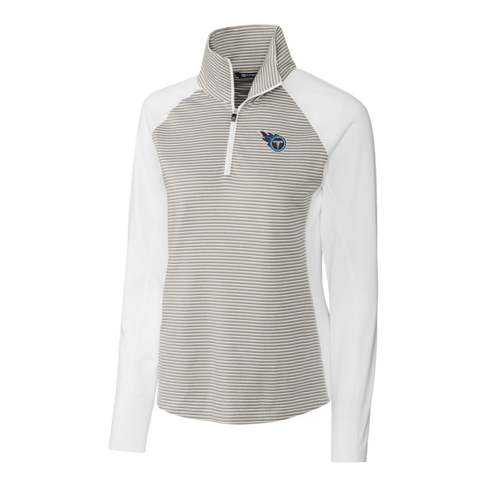 Tennessee Titans Cutter & Buck Women's Forge Tonal Stripe Half-Zip Pullover Jacket - White online