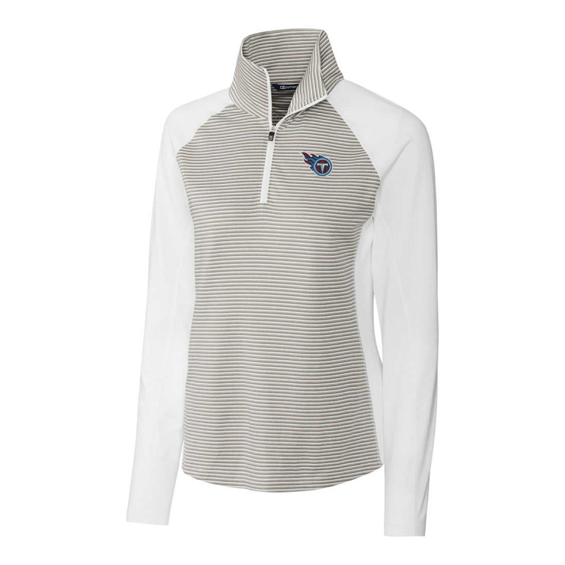 Tennessee Titans Cutter & Buck Women's Forge Tonal Stripe Half-Zip Pullover Jacket - White online