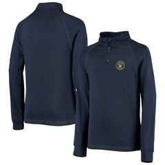Milwaukee Brewers Stitches Youth Raglan Quarter-Zip Jacket - Navy