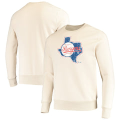 Texas Rangers Majestic Threads Fleece Pullover Sweatshirt - Oatmeal