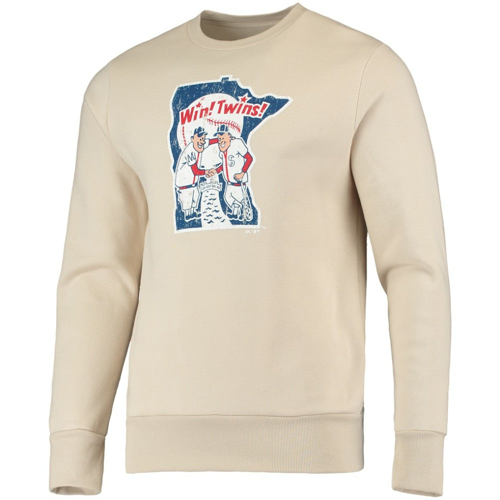 Minnesota Twins Majestic Threads Fleece Pullover Sweatshirt - Oatmeal
