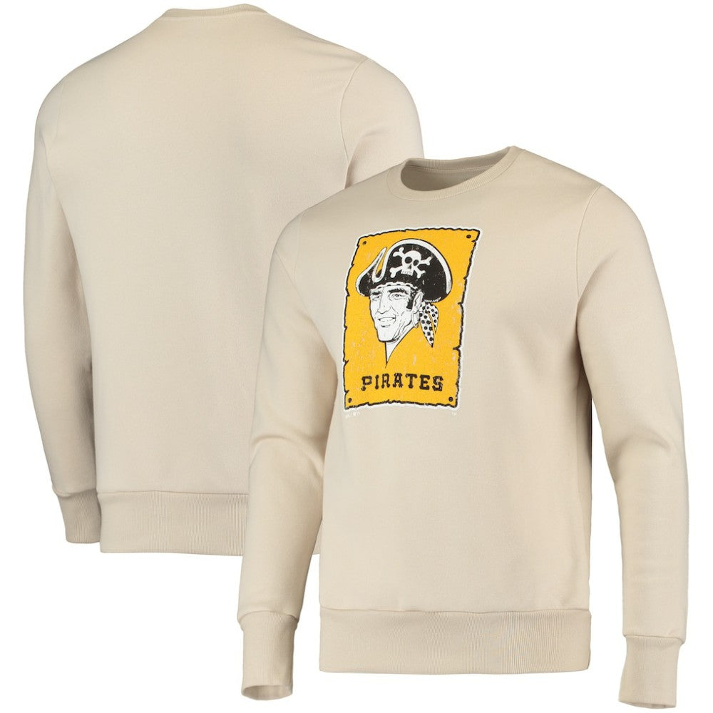 Pittsburgh Pirates Majestic Threads Fleece Pullover Sweatshirt - Oatmeal