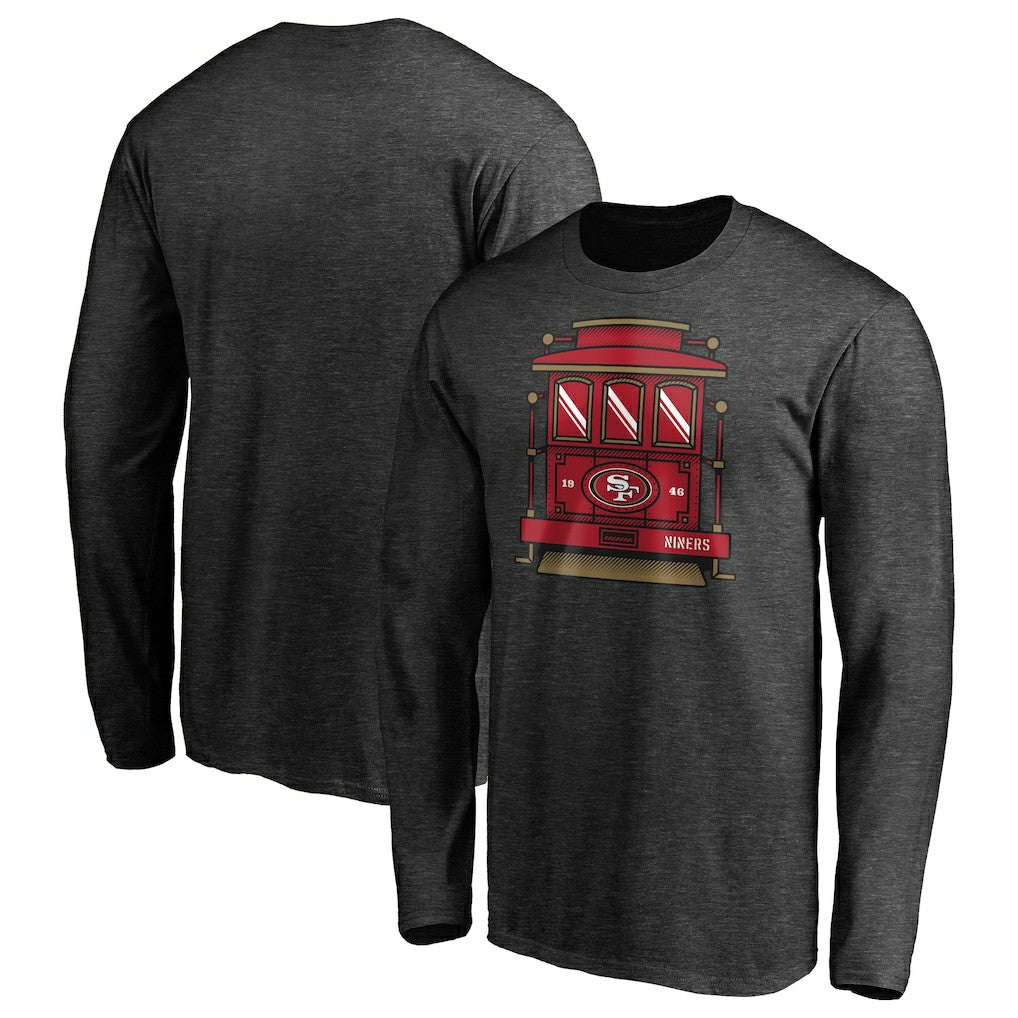 San Francisco 49ers Hometown Trolley Car Long Sleeve T-Shirt - Heather Gray sale