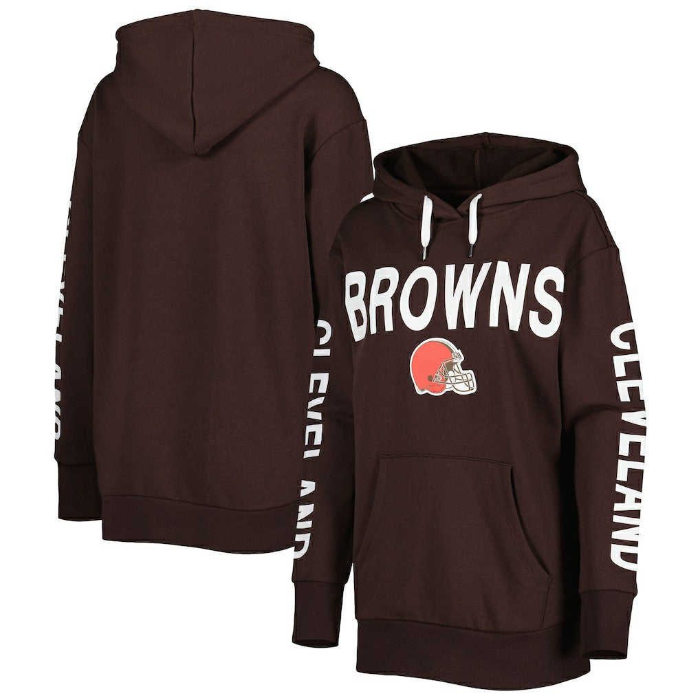 Cleveland Browns G-III 4Her by Carl Banks Women's Extra Point Pullover Hoodie - Brown discount