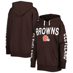 Cleveland Browns G-III 4Her by Carl Banks Women's Extra Point Pullover Hoodie - Brown discount